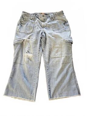 Lee Riders Women’s Plus 18W Stretch Distressed Cropped Capri Jeans